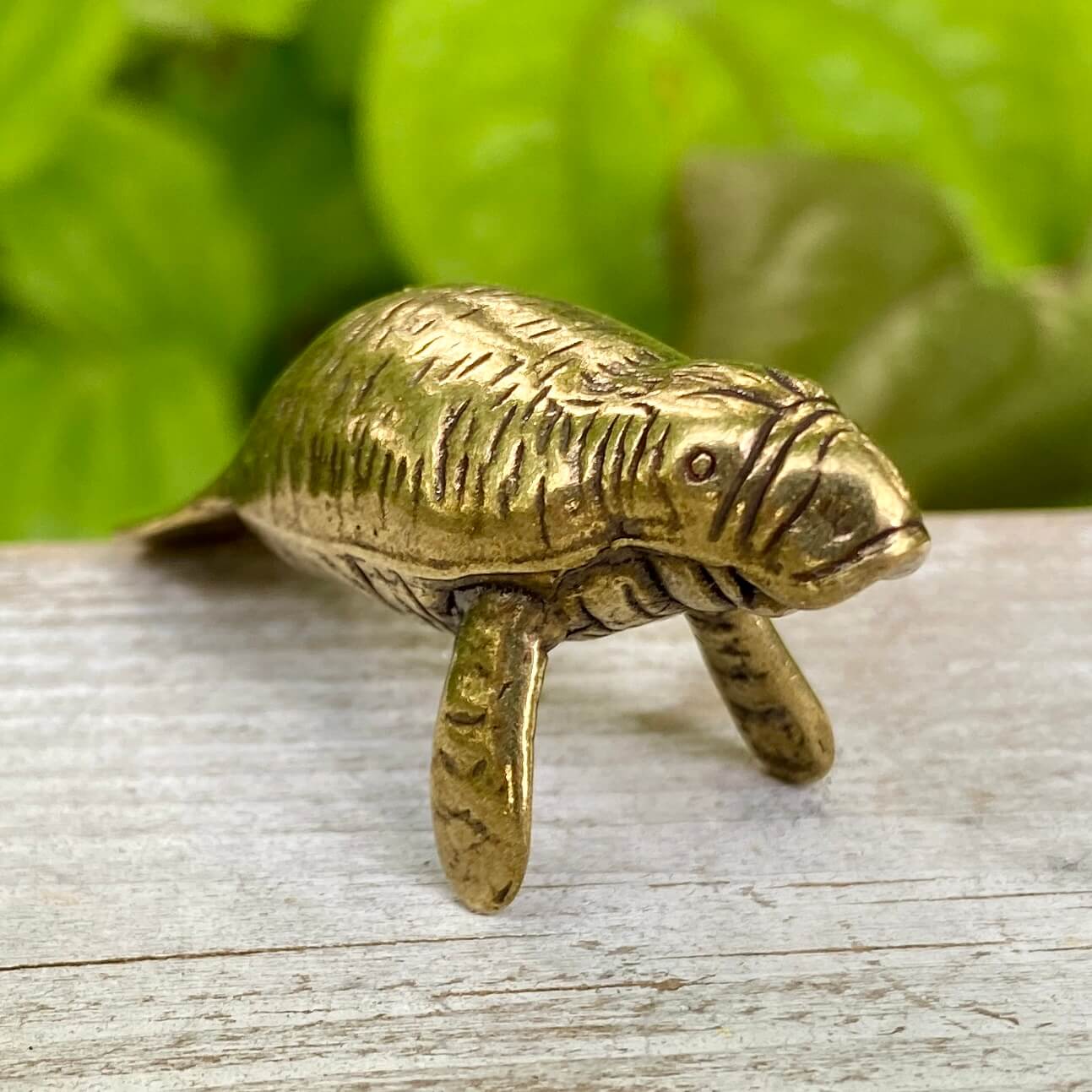 Solid Brass Manatee - Symbol of Peace, Gentleness & Calm - A50