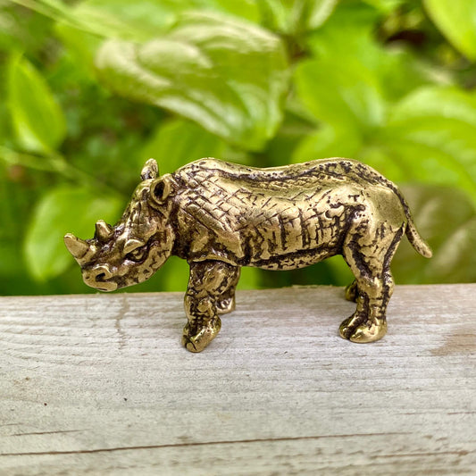 Solid Brass Rhino / Rhinoceros - Symbol of Stability, Strength & Endurance