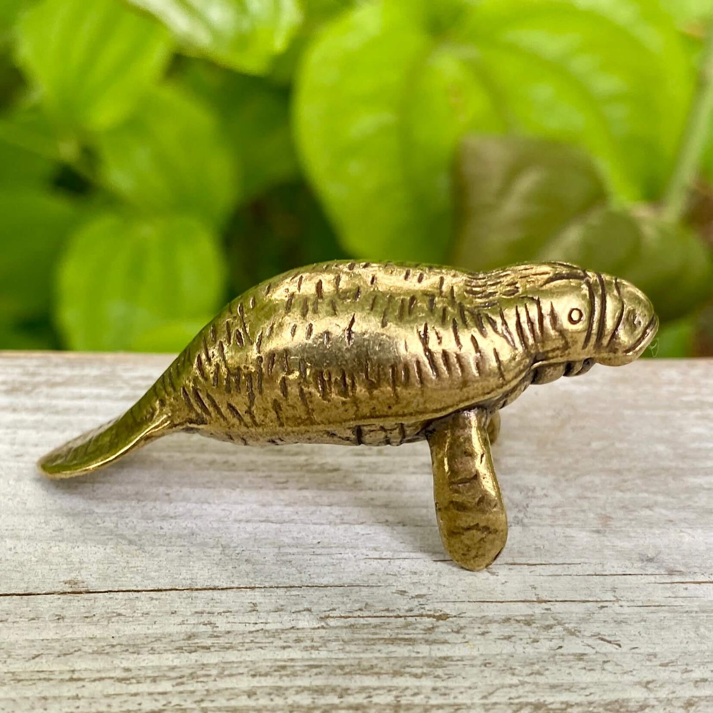 Solid Brass Manatee - Symbol of Peace, Gentleness & Calm - A50