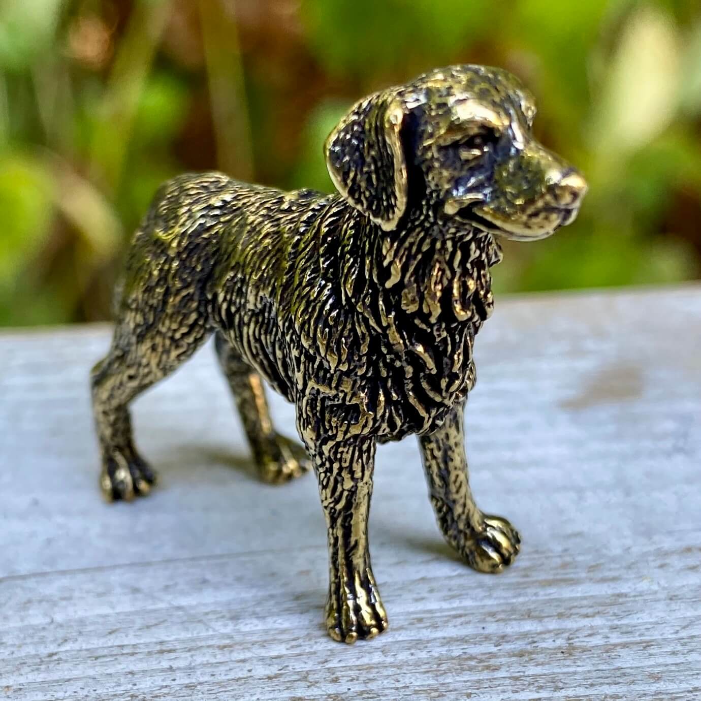 Solid brass Labrador Retriever figurine by Wild Brass, symbol of loyalty, friendliness, and service, detailed and polished finish.