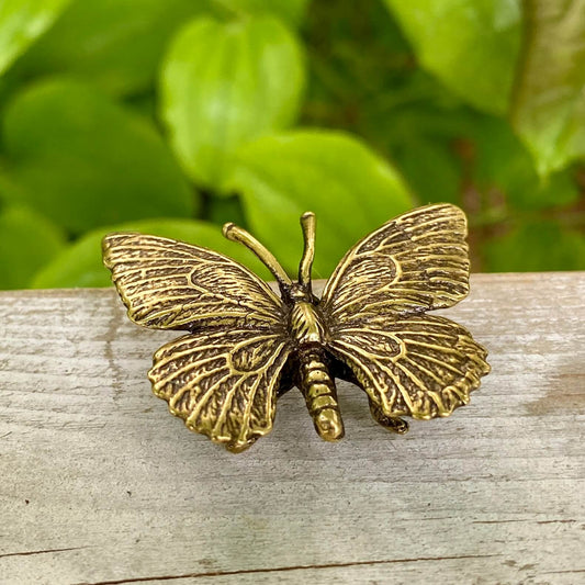 Solid Brass Butterfly - Symbol of Metamorphosis, Transformation & Revealing your True Self