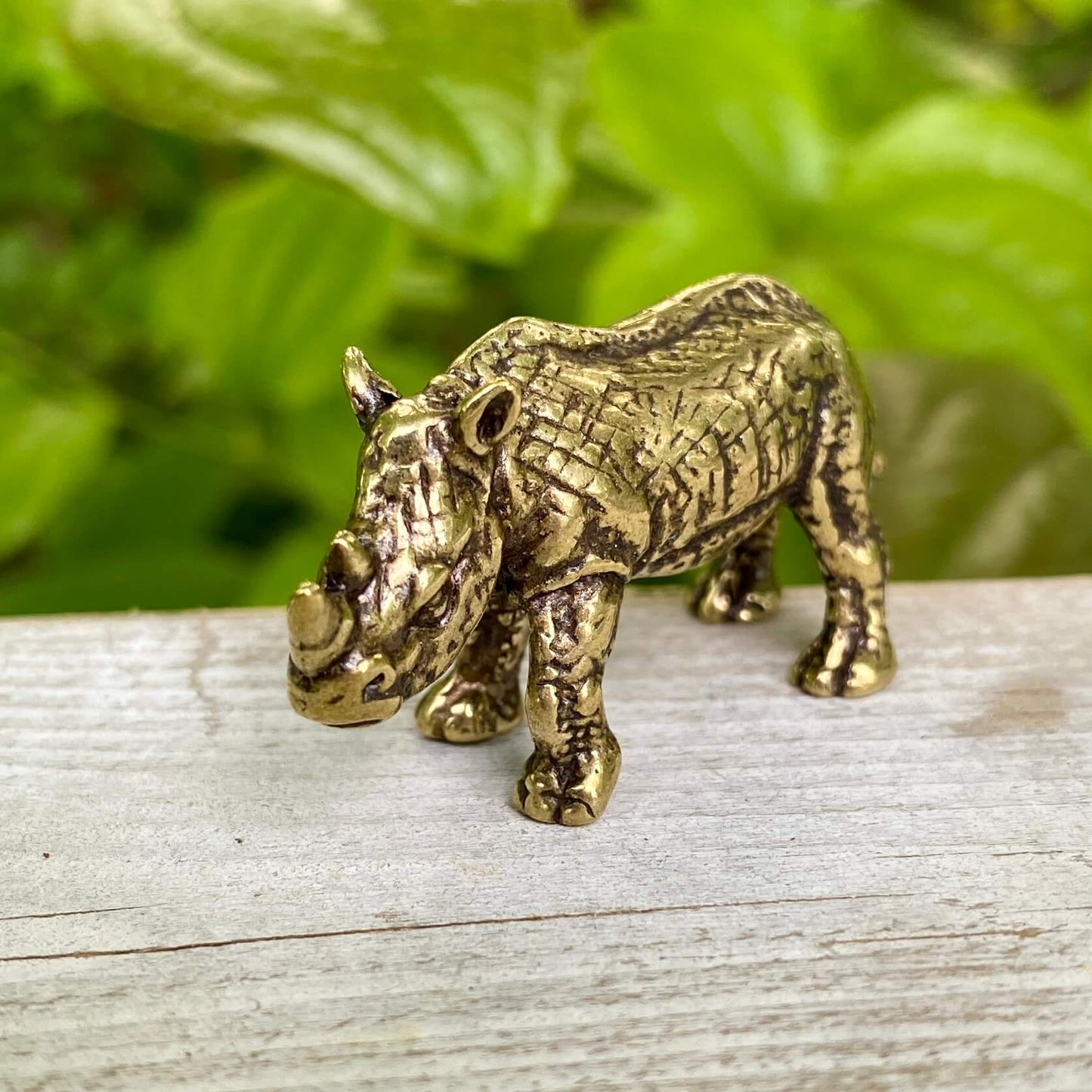 Solid Brass Rhino / Rhinoceros - Symbol of Stability, Strength & Endurance