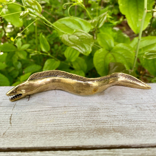 Solid Brass Electric Eel - Symbol of Energy, Hidden Power, Intuition