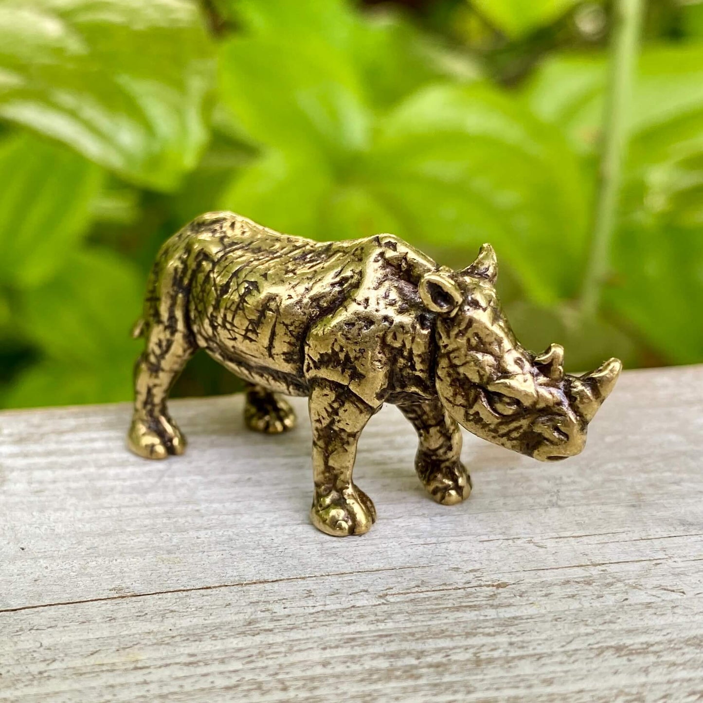 Solid Brass Rhino / Rhinoceros - Symbol of Stability, Strength & Endurance