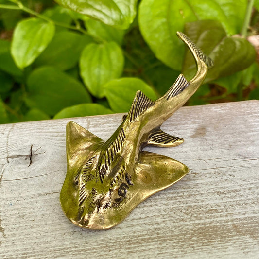 Solid Brass Guitarfish - Symbol of Harmony, Curiosity & Confidence