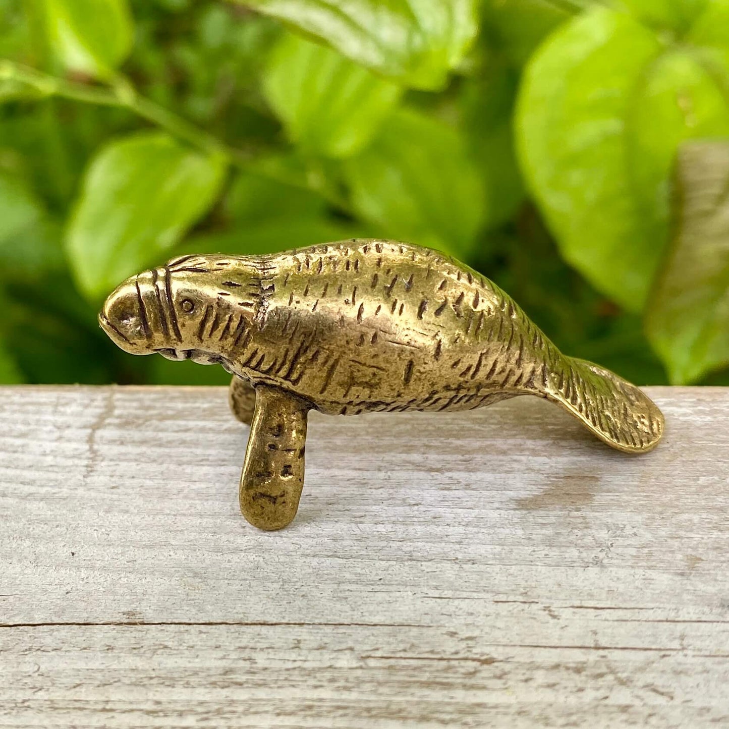 Solid Brass Manatee - Symbol of Peace, Gentleness & Calm - A50