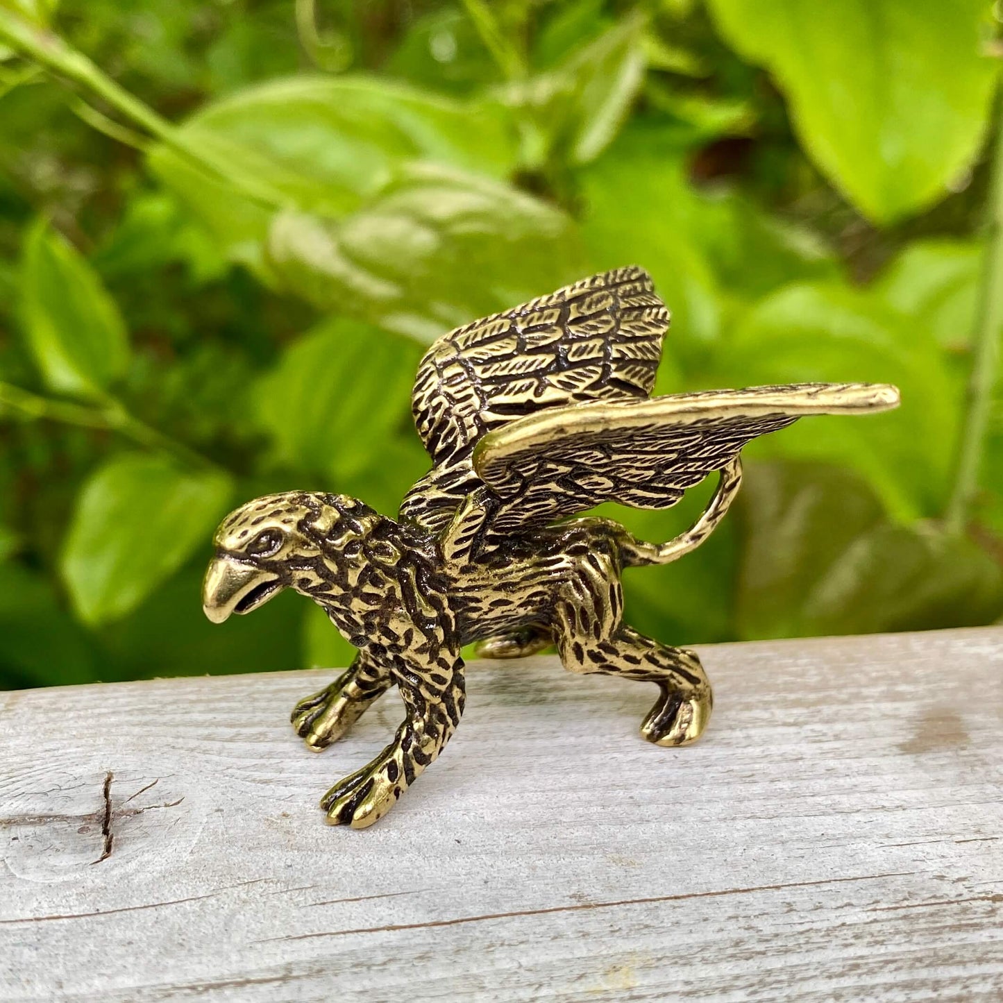 Solid Brass Griffin Mythical Guardian - Symbol of Fearless Leadership & Courage - A60