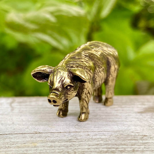 Solid Brass Pig - Symbol of Good Luck, Prosperity & Abundance - A38