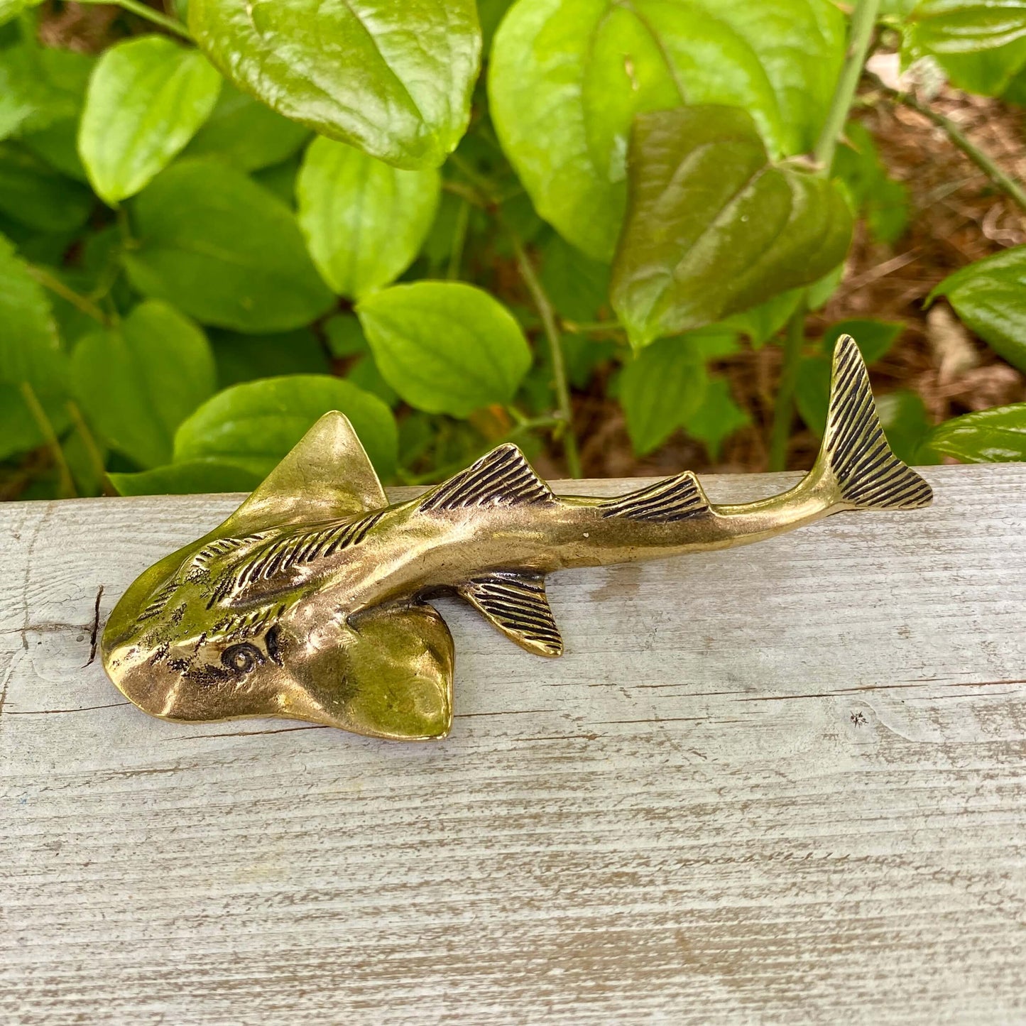 Solid Brass Guitarfish - Symbol of Harmony, Curiosity & Confidence