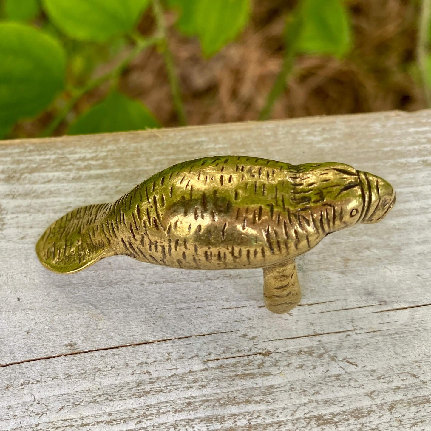 Solid Brass Manatee - Symbol of Peace, Gentleness & Calm - A50