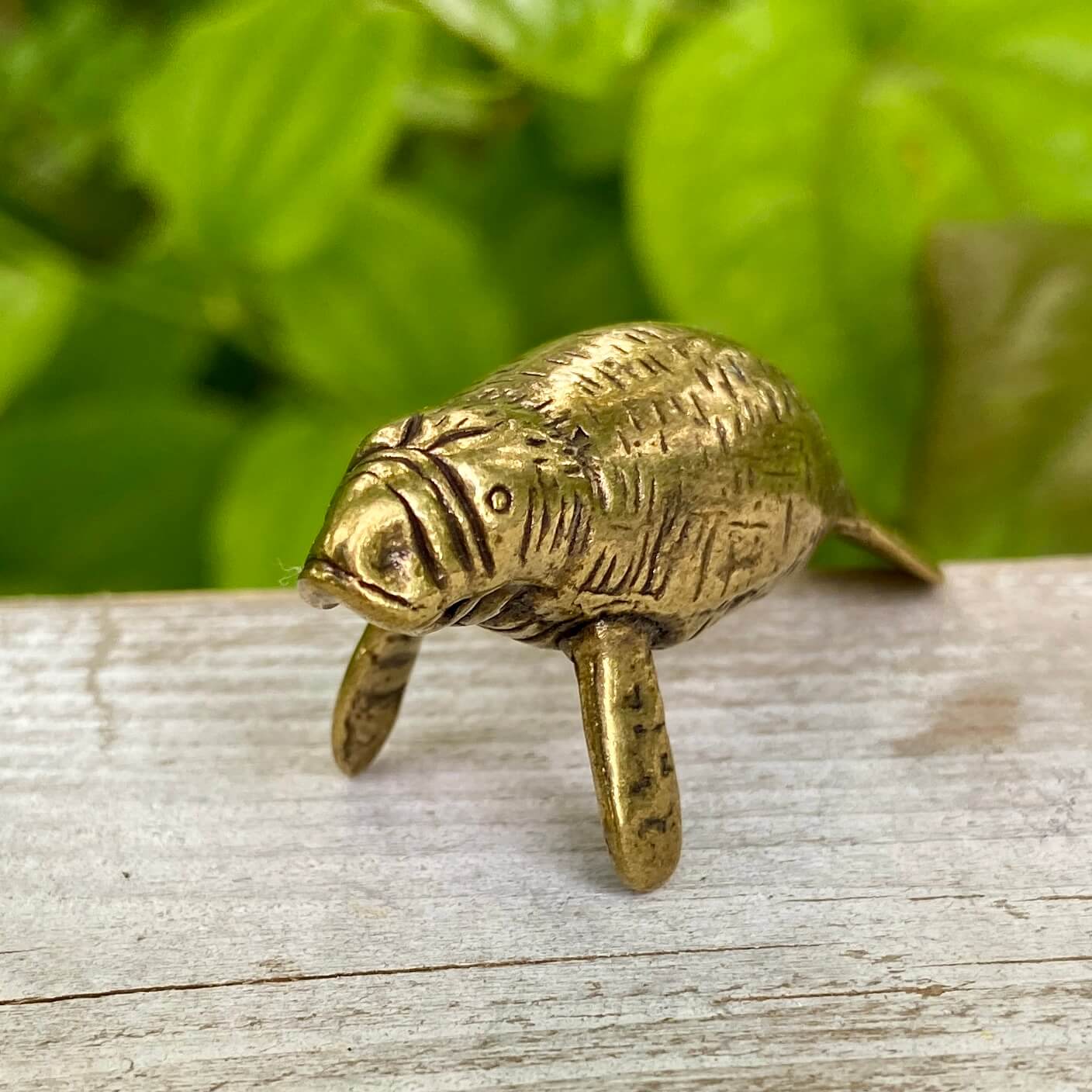 Solid Brass Manatee - Symbol of Peace, Gentleness & Calm - A50