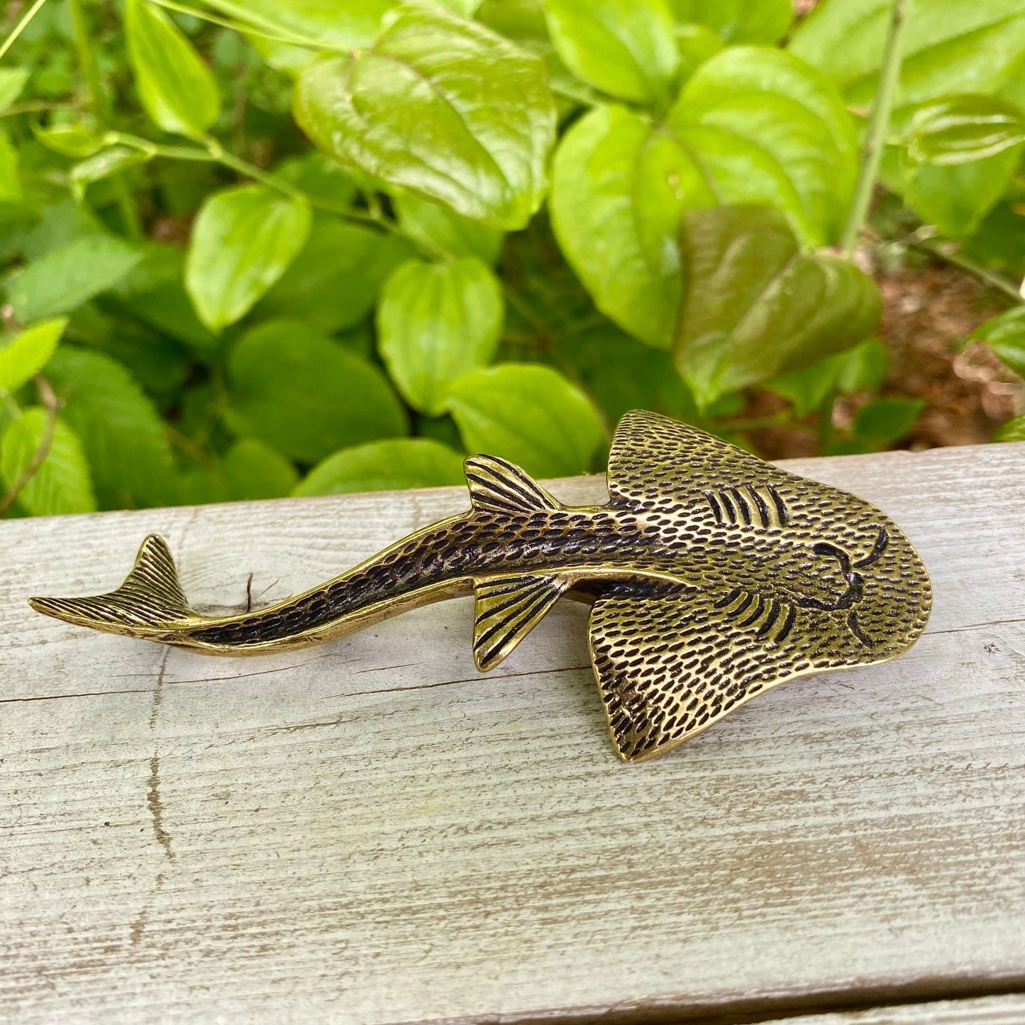 Solid Brass Guitarfish - Symbol of Harmony, Curiosity & Confidence