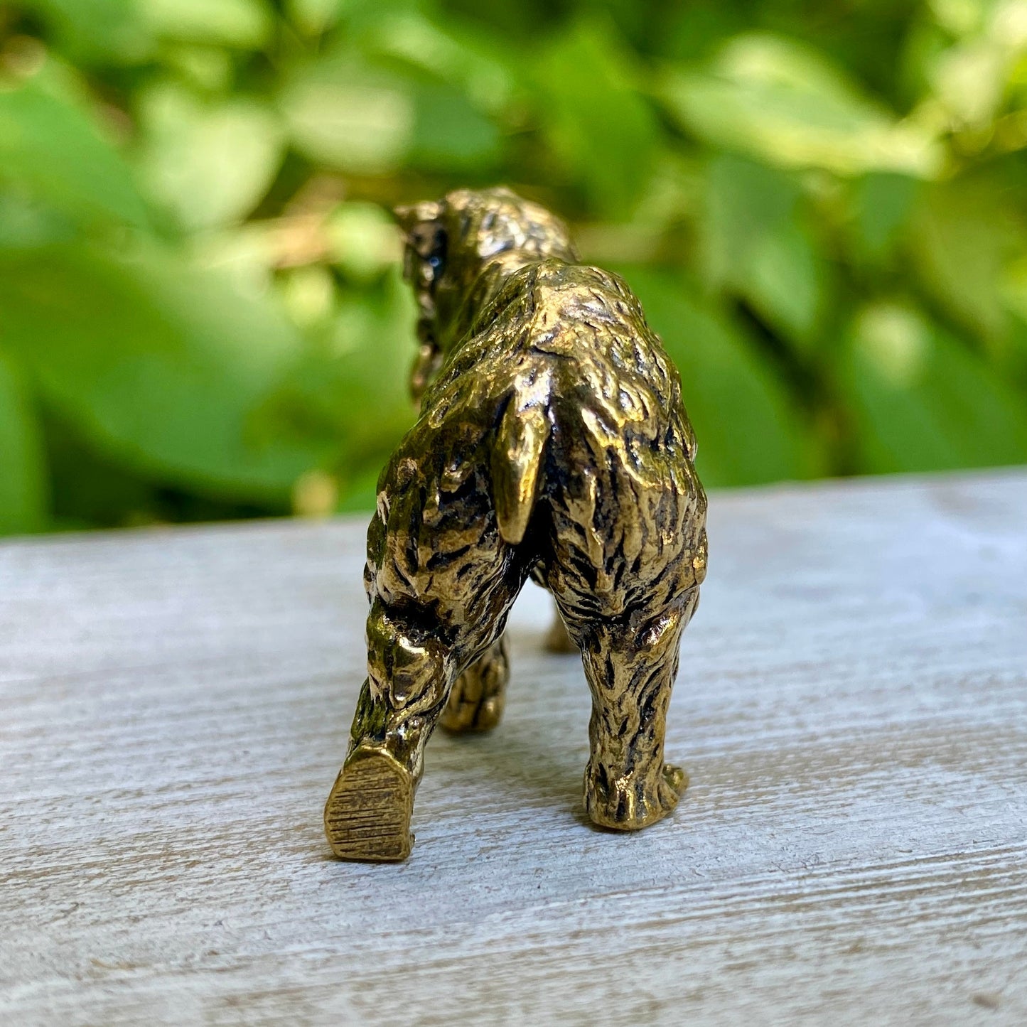 Solid brass grizzly bear sculpture by Wild Brass symbolizing strength, courage, and leadership, detailed and crafted from solid brass.