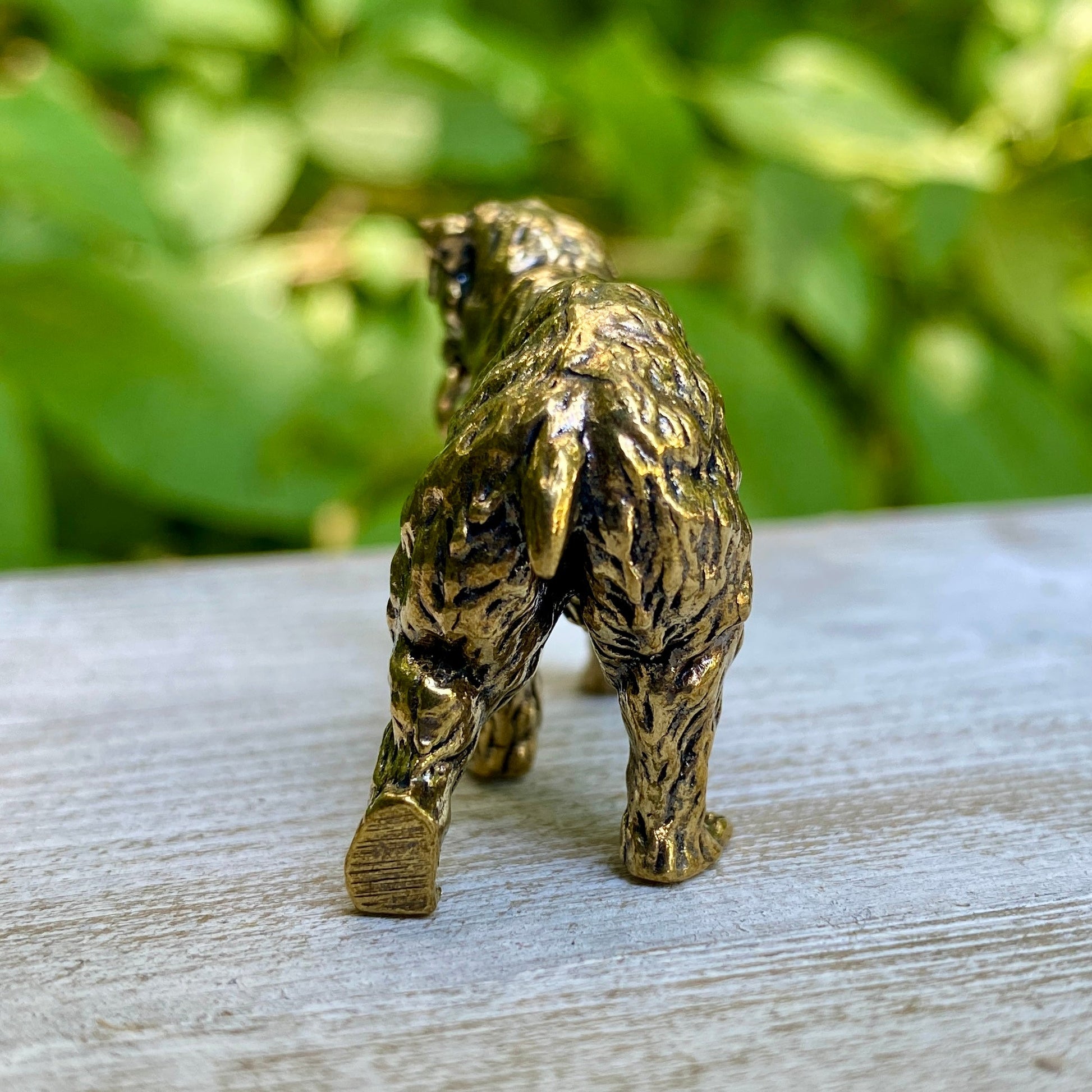 Solid brass grizzly bear sculpture by Wild Brass symbolizing strength, courage, and leadership, detailed and crafted from solid brass.